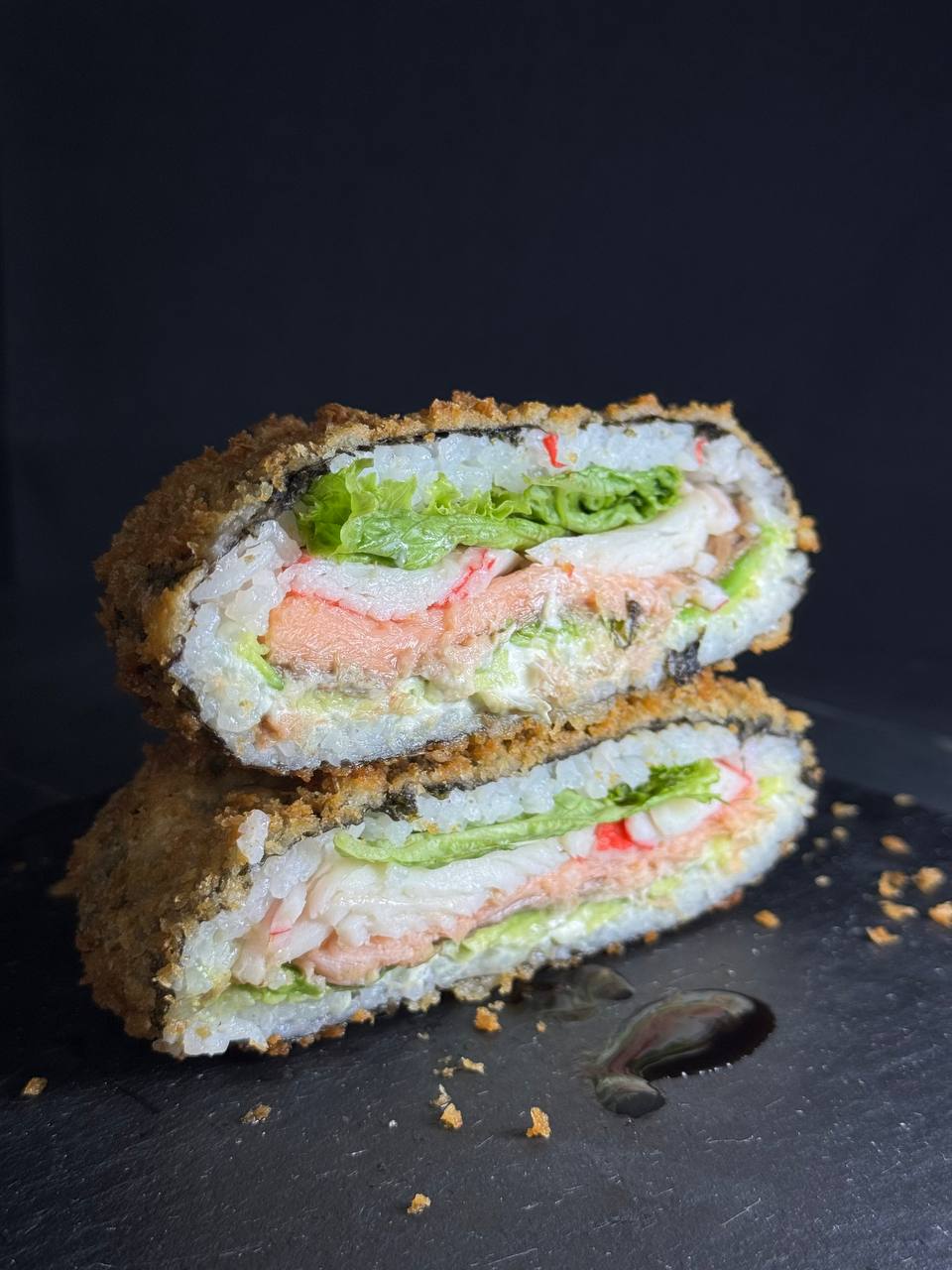Smoked Salmon Sushi Burger